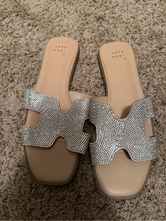 a new day Shoes - a new day Silver Rhinestone Slip-On Mules